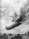 Zeppelin Destroyed by an English Aviator, 1915-Lemonier-Framed Premier Image Canvas