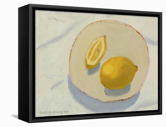 Lemons on Handmade Plate-Sophie Harding-Framed Premier Image Canvas