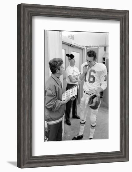 Len Dawson, Quarterback for the Kansas City Chiefs, Smokes a Ciagarette, January 15, 1967-Bill Ray-Framed Photographic Print