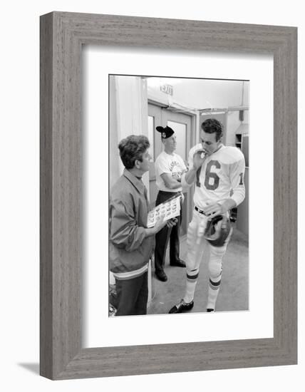 Len Dawson, Quarterback for the Kansas City Chiefs, Smokes a Ciagarette, January 15, 1967-Bill Ray-Framed Photographic Print