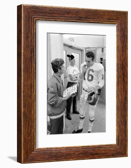 Len Dawson, Quarterback for the Kansas City Chiefs, Smokes a Ciagarette, January 15, 1967-Bill Ray-Framed Photographic Print