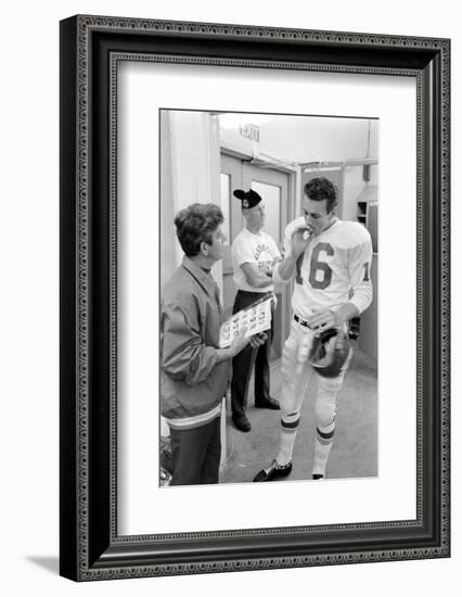 Len Dawson, Quarterback for the Kansas City Chiefs, Smokes a Ciagarette, January 15, 1967-Bill Ray-Framed Photographic Print