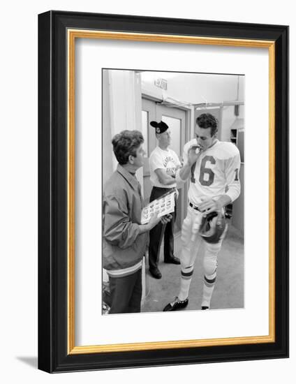 Len Dawson, Quarterback for the Kansas City Chiefs, Smokes a Ciagarette, January 15, 1967-Bill Ray-Framed Photographic Print