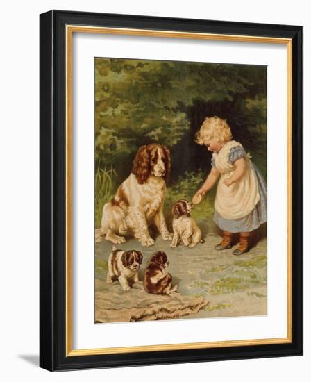 Lena's Pets , Early 20Th Century Illustration-Anonymous Anonymous-Framed Giclee Print