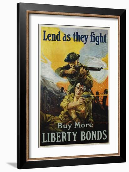 Lend as They Fight - Buy More Liberty Bonds Poster-Sidney H. Riesenberg-Framed Giclee Print