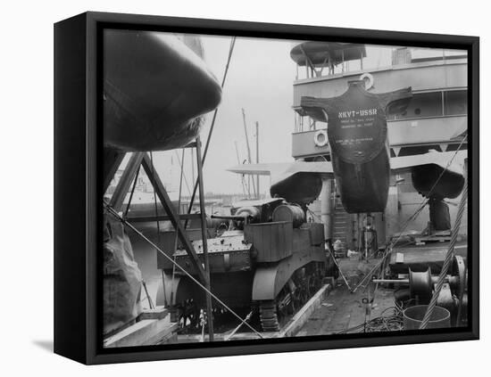 Lend Lease Shipment Loaded onto a Ship Bound for the Soviet Union-null-Framed Stretched Canvas