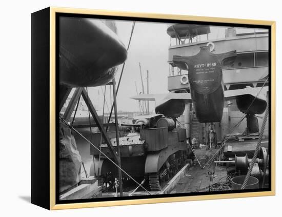 Lend Lease Shipment Loaded onto a Ship Bound for the Soviet Union-null-Framed Stretched Canvas