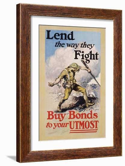 Lend the Way They Fight Poster-Edmund M. Ashe-Framed Giclee Print