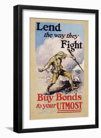 Lend the Way They Fight Poster-Edmund M. Ashe-Framed Giclee Print