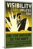 Lend Your Binoculars to the Navy, WWII Poster-null-Mounted Art Print