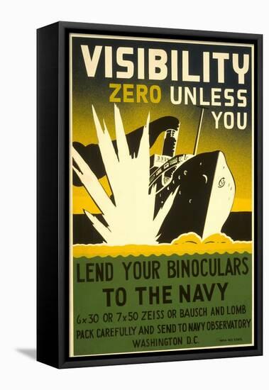 Lend Your Binoculars to the Navy, WWII Poster-null-Framed Stretched Canvas