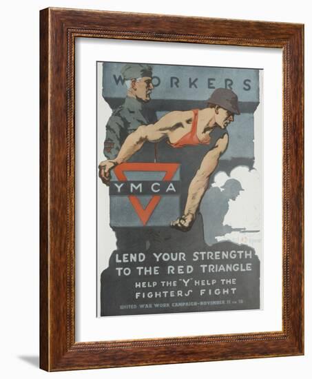 Lend Your Strength to the Red Triangle Poster-null-Framed Giclee Print