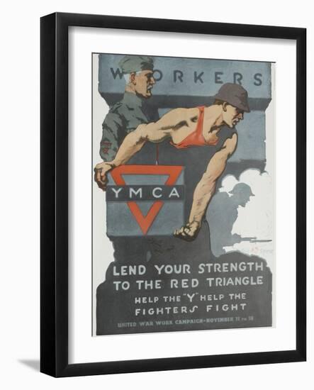 Lend Your Strength to the Red Triangle Poster-null-Framed Giclee Print