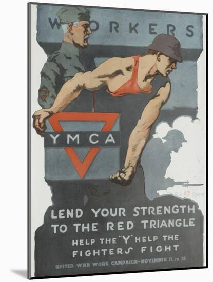 Lend Your Strength to the Red Triangle Poster-null-Mounted Giclee Print