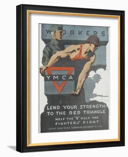 Lend Your Strength to the Red Triangle Poster-null-Framed Giclee Print