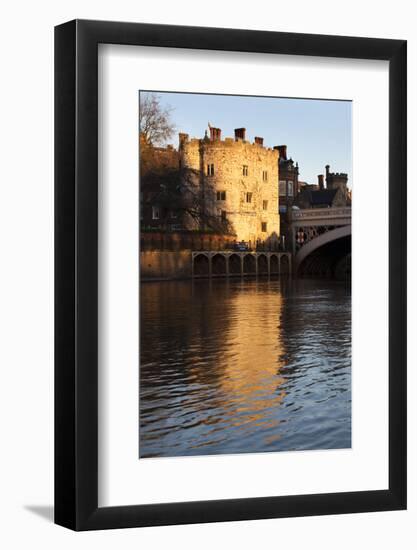 Lendal Tower and the River Ouse at Sunset, York, Yorkshire, England, United Kingdom, Europe-Mark Sunderland-Framed Photographic Print