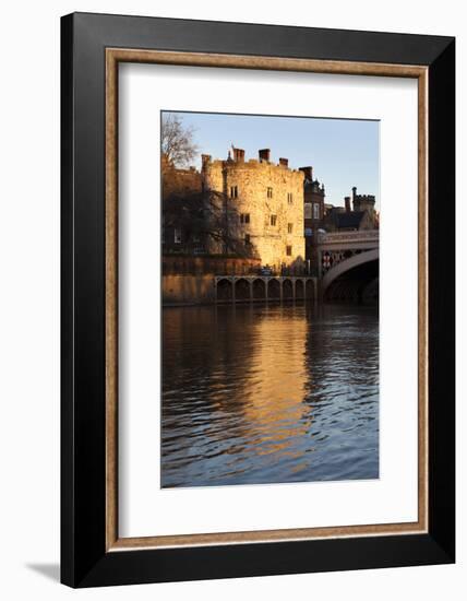 Lendal Tower and the River Ouse at Sunset, York, Yorkshire, England, United Kingdom, Europe-Mark Sunderland-Framed Photographic Print