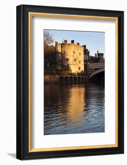 Lendal Tower and the River Ouse at Sunset, York, Yorkshire, England, United Kingdom, Europe-Mark Sunderland-Framed Photographic Print