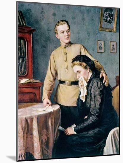 Lenin and His Mother Learning of the Execution of His Brother, 5th May 1887-null-Mounted Giclee Print