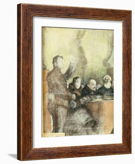 Lenin at the Seventh All-Russian Congress of Soviets on December 1919, 1919-Leonid Osipovich Pasternak-Framed Giclee Print