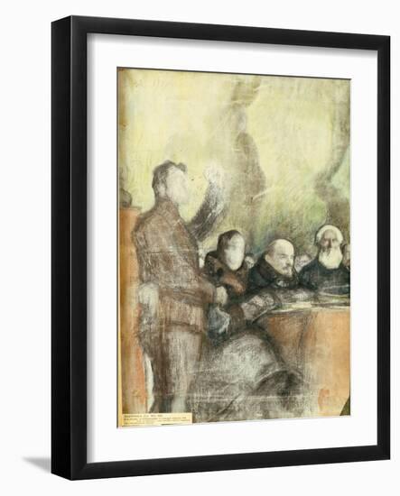 Lenin at the Seventh All-Russian Congress of Soviets on December 1919, 1919-Leonid Osipovich Pasternak-Framed Giclee Print