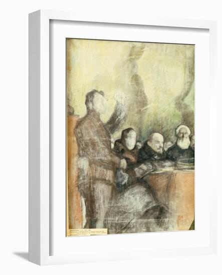 Lenin at the Seventh All-Russian Congress of Soviets on December 1919, 1919-Leonid Osipovich Pasternak-Framed Giclee Print