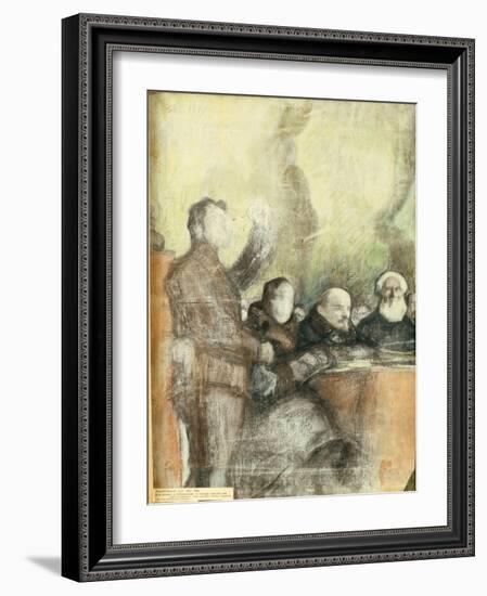 Lenin at the Seventh All-Russian Congress of Soviets on December 1919, 1919-Leonid Osipovich Pasternak-Framed Giclee Print