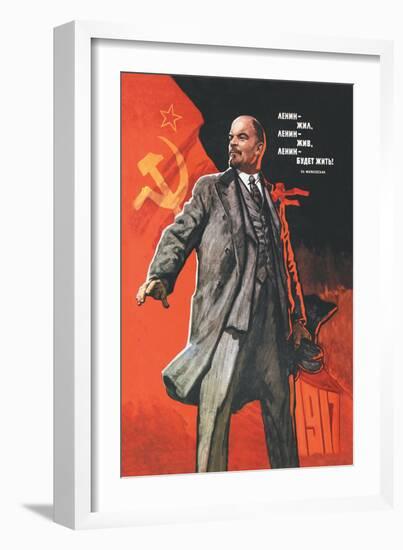 Lenin Lived, Lenin is Alive, Lenin Will Live-Victor Ivanov-Framed Art Print