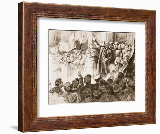 Lenin's Arrival in Petrograd, April 1917-null-Framed Giclee Print