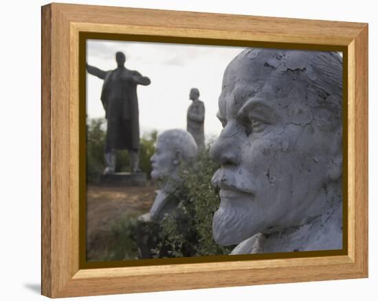 Lenin Statues, Semey, Kazakhstan-Ian Trower-Framed Premier Image Canvas