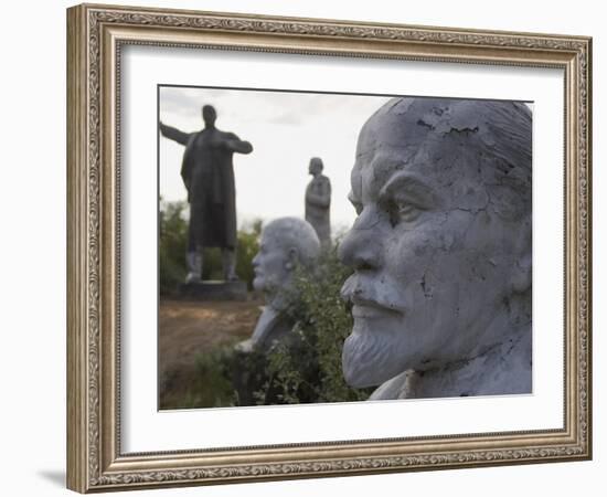 Lenin Statues, Semey, Kazakhstan-Ian Trower-Framed Photographic Print