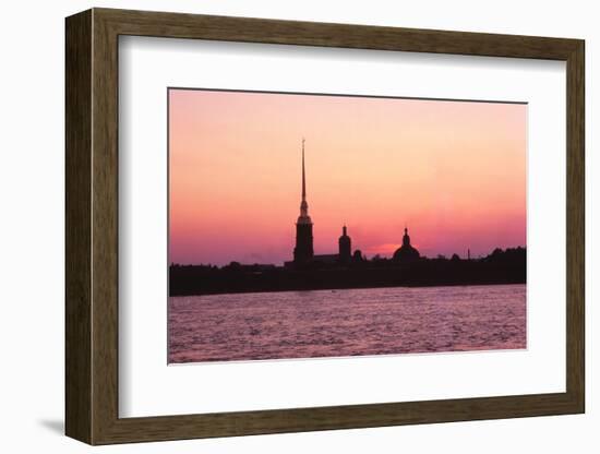 Leningrad USSR - Peter + Paul Forteess and River Neva at Sunset-CM Dixon-Framed Photographic Print