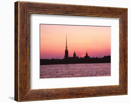 Leningrad USSR - Peter + Paul Forteess and River Neva at Sunset-CM Dixon-Framed Photographic Print