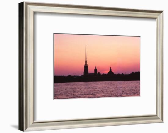 Leningrad USSR - Peter + Paul Forteess and River Neva at Sunset-CM Dixon-Framed Photographic Print