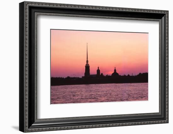 Leningrad USSR - Peter + Paul Forteess and River Neva at Sunset-CM Dixon-Framed Photographic Print