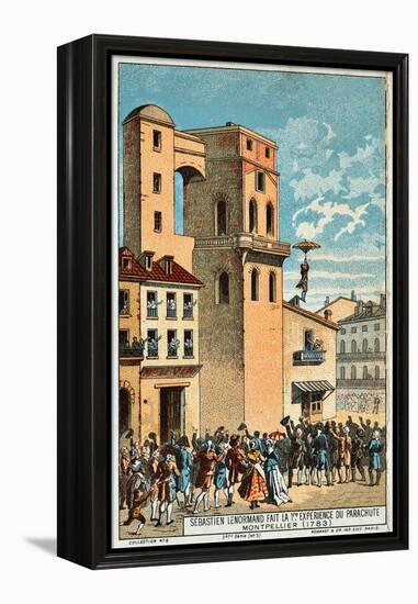 Lenormand Jumps from the Tower of the Montpellier Observatory, 1783, 19th Century-null-Framed Premier Image Canvas