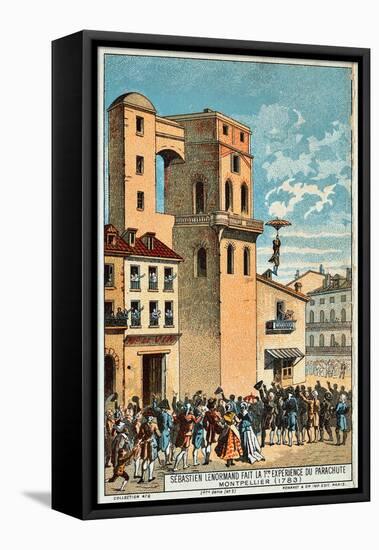 Lenormand Jumps from the Tower of the Montpellier Observatory, 1783, 19th Century-null-Framed Premier Image Canvas