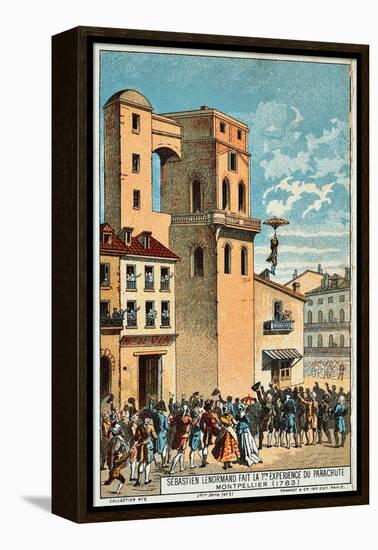 Lenormand Jumps from the Tower of the Montpellier Observatory, 1783, 19th Century-null-Framed Premier Image Canvas