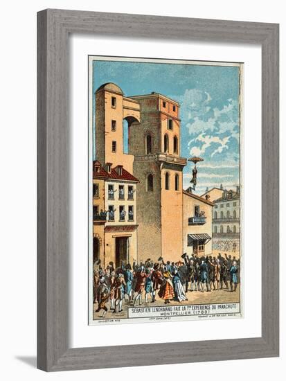 Lenormand Jumps from the Tower of the Montpellier Observatory, 1783, 19th Century-null-Framed Giclee Print