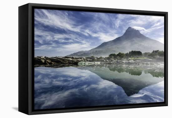 Lenticular Cloud Above Lion's Head on Signal Hill Reflected in Ocean, Camp's Bay, Cape Town-Kimberly Walker-Framed Premier Image Canvas