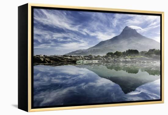 Lenticular Cloud Above Lion's Head on Signal Hill Reflected in Ocean, Camp's Bay, Cape Town-Kimberly Walker-Framed Premier Image Canvas