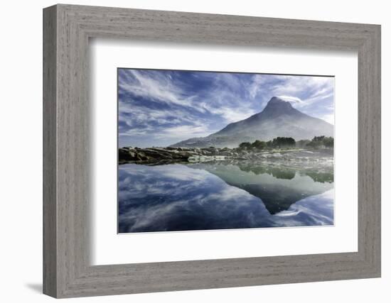 Lenticular Cloud Above Lion's Head on Signal Hill Reflected in Ocean, Camp's Bay, Cape Town-Kimberly Walker-Framed Photographic Print