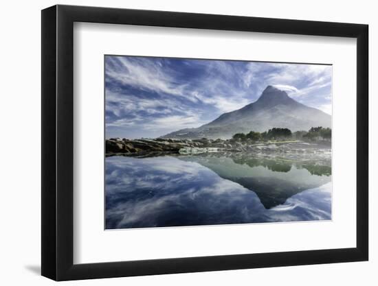 Lenticular Cloud Above Lion's Head on Signal Hill Reflected in Ocean, Camp's Bay, Cape Town-Kimberly Walker-Framed Photographic Print