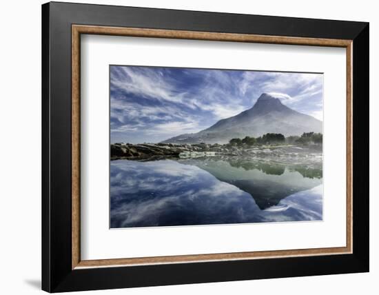 Lenticular Cloud Above Lion's Head on Signal Hill Reflected in Ocean, Camp's Bay, Cape Town-Kimberly Walker-Framed Photographic Print