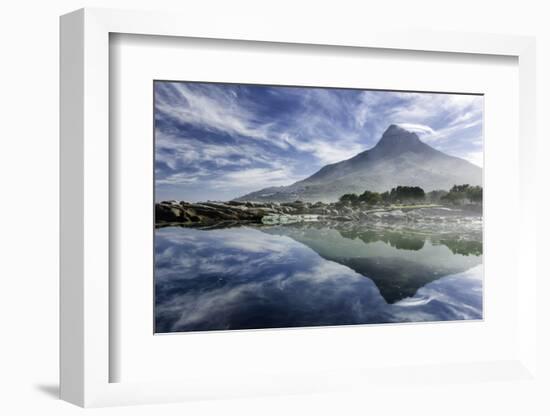 Lenticular Cloud Above Lion's Head on Signal Hill Reflected in Ocean, Camp's Bay, Cape Town-Kimberly Walker-Framed Photographic Print