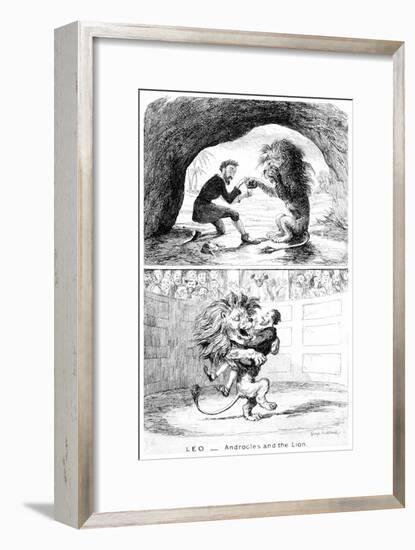 Leo - Androcles and the Lion, 19th Century-George Cruikshank-Framed Giclee Print