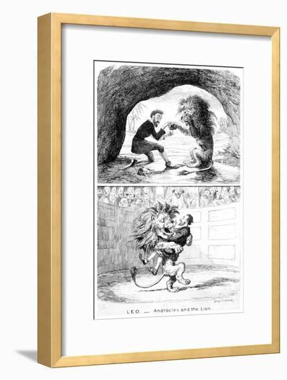 Leo - Androcles and the Lion, 19th Century-George Cruikshank-Framed Giclee Print