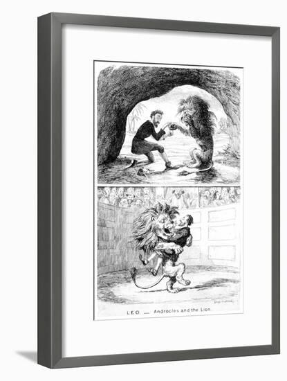 Leo - Androcles and the Lion, 19th Century-George Cruikshank-Framed Giclee Print