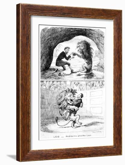 Leo - Androcles and the Lion, 19th Century-George Cruikshank-Framed Giclee Print