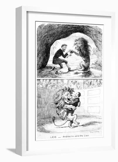 Leo - Androcles and the Lion, 19th Century-George Cruikshank-Framed Giclee Print